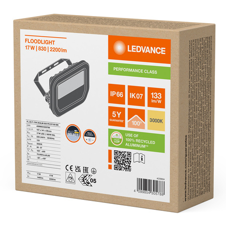 LED reflektor 17W 2200lm 3000K IP66 černý LEDVANCE reflektor
