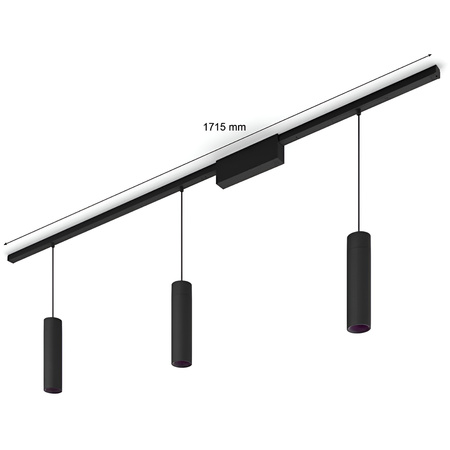 Perifo Lighting Rail Kit 1,5 m + 3x LED závěsné světlo 15,6 W CCT RGB Philips HUE Bluetooth Black