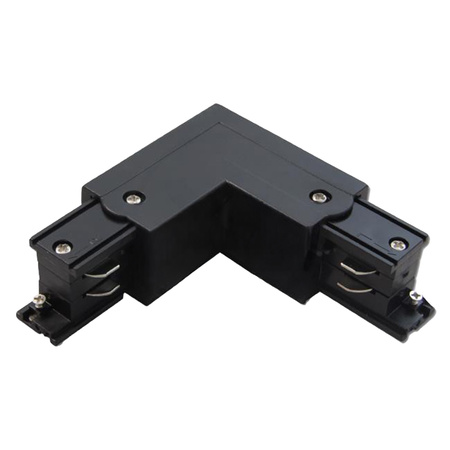 Úhlový rohový konektor pro třífázové přípojnice. černý