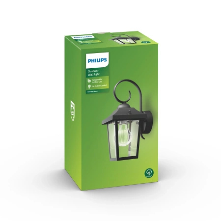 Zahradní lampa LED nástěnná lampa BUZZARD myGarden E27 IP44 dolů svítivá lampa černá PHILIPS
