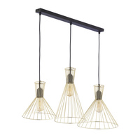 SAHARA Závěsné stropní svítidlo Lustr černo-zlatý Moderní 3xE27 3352 TK Lighting