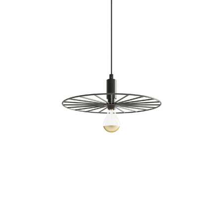 SIRKEL E27 LED závěsné stropní svítidlo drátěné kulaté 30cm černé SOLLUX