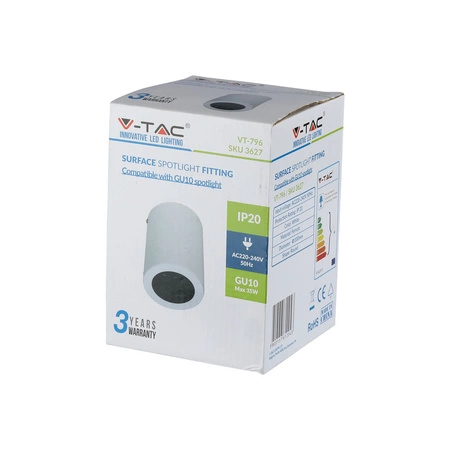 Bodové stropní svítidlo GU10 kulaté bílé VT-796 V-TAC