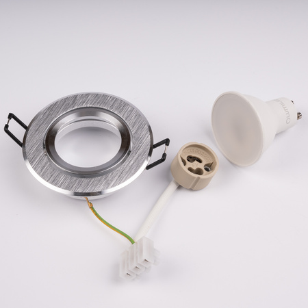 TRIX 3v1 GU10 6W 4000K Brushed Silver LUMILED kulaté halogenové svítidlo pro zápustnou montáž