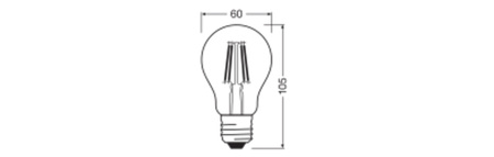 LED žárovka E27 A60 3,4W = 40W 470lm 2700K teplá bílá 300° Filament STAR CLASSIC Osram