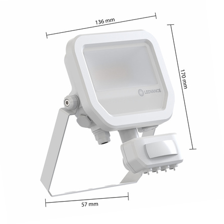 LED reflektor 8W 1100lm 3000K IP65 bílý se senzorem pohybu LEDVANCE Floodlight