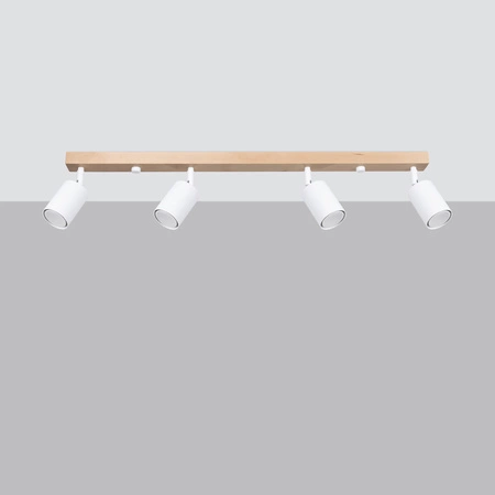 VERDO 4 4xGU10 Bílé dřevěné moderní stropní svítidlo SOLLUX