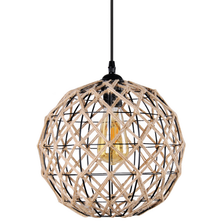 UMEA IL MIO kulové stropní závěsné svítidlo v boho stylu. ocel + šňůra 1x E27 GOLDLUX (Polux)