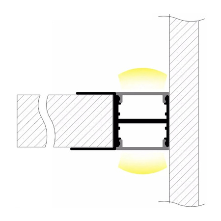 Nábytkový Eloxovaný Hliníkový Profil pro LED Pásky KM48, Stříbrný 2m + Mléčná Krytka + Záslepky LUMILED
