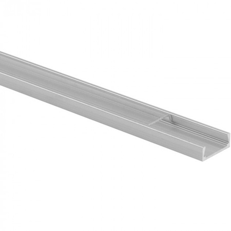 Hliníkový profil LED pro povrchovou montáž eloxovaný 2m s průhledným difuzorem pro LED pásky + koncovky Ecolight řady N