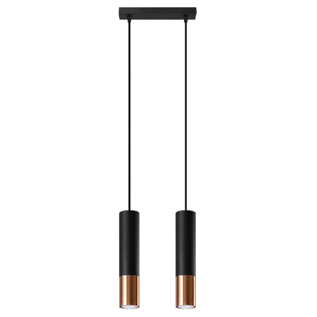 LOOPEZ LED závěsné stropní svítidlo 2xGU10 černá měď SOLLUX