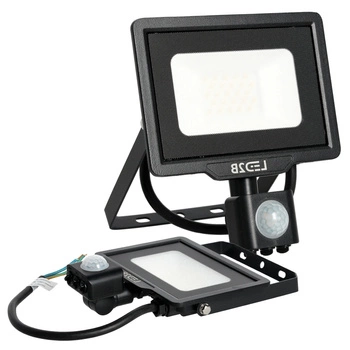 Venkovní LED reflektor Zahrada 20W 1600lm 4000K Neutrální 120° se senzorem pohybu a soumraku IP65 Černá MHC Kobi