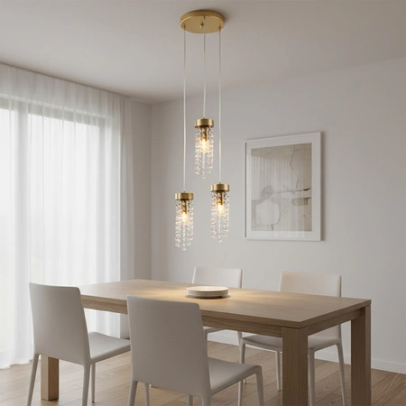 Stropní závěsné svítidlo 3x E27 zlaté Gea Sanico Goldlux