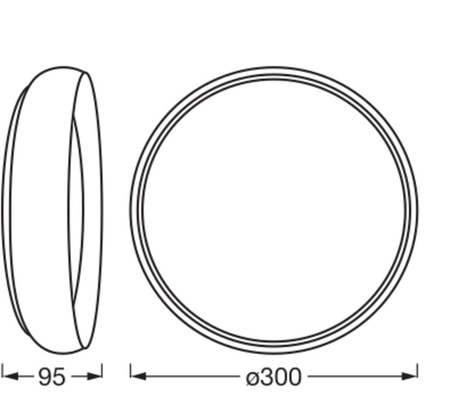 Plafond LED stropní svítidlo 16W 1000lm 3000K teplé stmívatelné černé bílé 30cm Orbis Ledvance