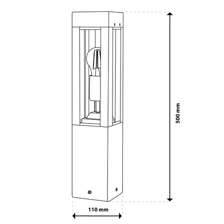 Venkovní zahradní lampa E27, LED sloupek 50cm TILIA LUMILED