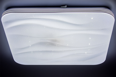 LED stropní koupelnový plafón 72W 3000-6500K White Square Diamond 43cm + dálkové ovládání