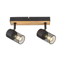 Bodové stropní svítidlo 2x E14 Brown Industrial Metta 71152 Rabalux