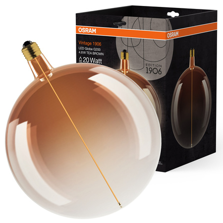 Dekorativní LED žárovka E27 4,8W = 20W 200lm 1800K Warm 320° Amber Filament Dimmable Vintage 1906 Osram