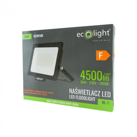 LED reflektor 50W 4500lm 3000K teplý IP65 NL-1 Ecolight