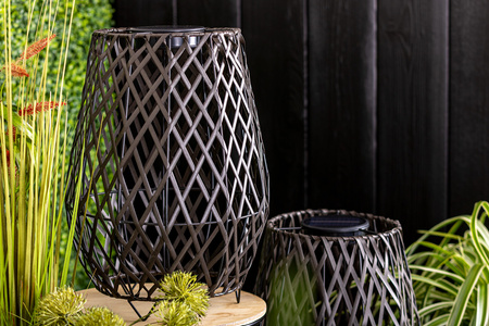 LED solární lampa Venkovní zahradní stojící lucerna 3000K IP44 35cm soumrakový senzor