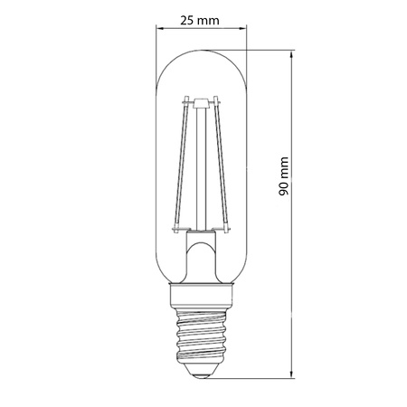 LED žárovka E14 T25 4,5W = 25W 400lm 2200K teplá bílá Filament Amber TOSHIBA