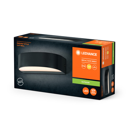 Venkovní zahradní lampa LED fasádní nástěnná lampa 7,6W 450lm 3000K IP65 Endura Ledvance šedá