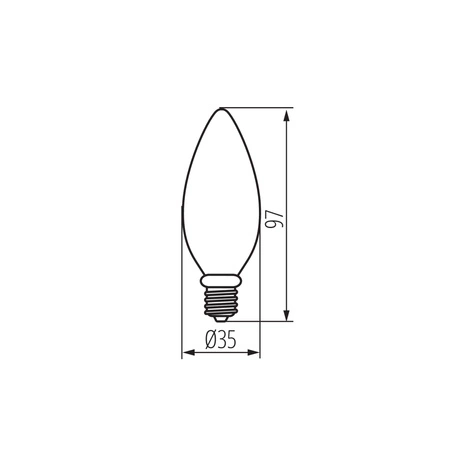 LED žárovka E14 Edison C35 4,5W = 40W 470lm 2700K teplá bílá Clear XLED Filament Kanlux