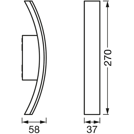 Nástěnné svítidlo fasádní nástěnné svítidlo 7W 280lm 3000K Endura STYLE BOW WALL LEDVANCE