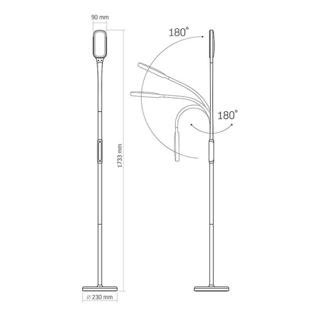 Stolní lampa 2v1 LED 12W 3000K-5500K CCT Stmívatelná dotyková černá