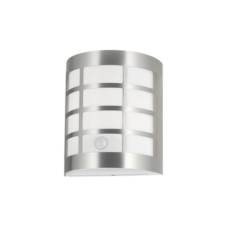 Zahradní lampa LED nástěnná lampa SEVILLA E27 IP44 půlkruhová s pohybovým senzorem Chrome RABALUX