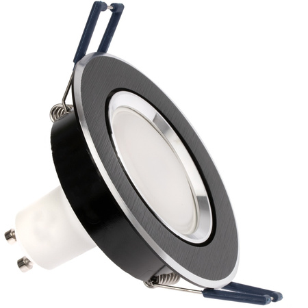 Halogenová Podhledové svítidlo GU10, Nastavitelná Kulatá Černá kartáčovaná LUMILED