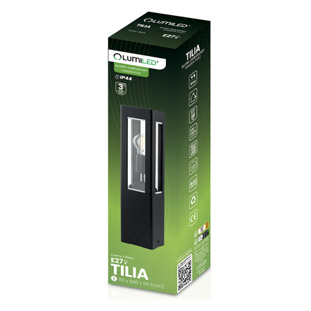 Venkovní zahradní lampa E27, LED sloupek 50cm TILIA LUMILED