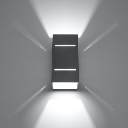 LED nástěnné svítidlo BLOCCO G9 Nástěnné svítidlo horní spodní Obdélníková šedá SOLLUX