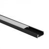 Hliníkový povrchový profil LED černý 2m s matným difuzorem pro LED pásky + krytky Ecolight řady N