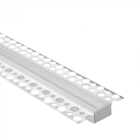 Hliníkový LED profil pro sádrokarton REGIPS široký zapuštěný pod omítku eloxovaný 2m s průhledným difuzorem pro LED pásky + krytky Ecolight řady GPS