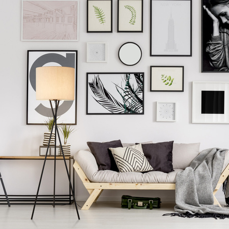 Dekorativní stojací lampa E27 béžová Tekla Sanico Goldlux