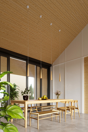 SULA GU10 Závěsné stropní svítidlo LED Přírodní dřevo SOLLUX