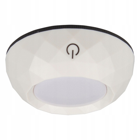 2x LED samolepicí kulaté podskříňové svítidlo. 4000K 3xAAA napájené baterií. bílá