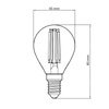 LED žárovka E14 G45 4,5W = 40W 470lm 2700K teplá bílá Filament TOSHIBA