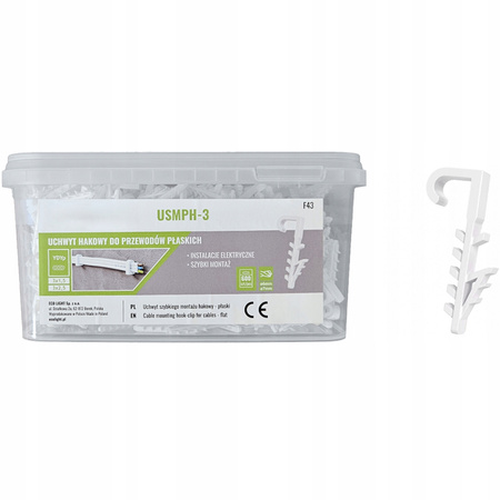 Držák háku USMPH-3 YDYp pro ploché kabely 600ks ECOLIGHT