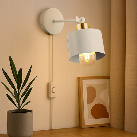 Nástěnné svítidlo Reflektor Nástěnné svítidlo E27 Moving White Gold Elza Masterled