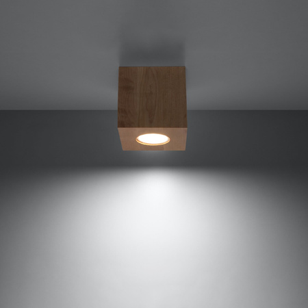 Povrchová montáž QUAD GU10 Spot Skandinávská dřevěná kostka SOLLUX