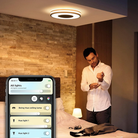 LED BEING Stropní plafon černý 22,5W CCT PHILIPS HUE Bluetooth Zigbee + stmívač