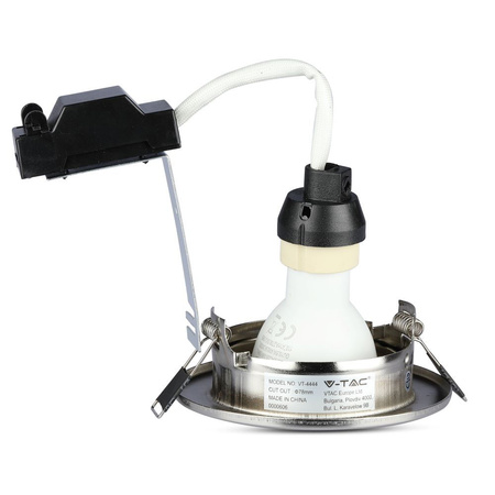 3x Zápustné svítidlo Satin Nickel + GU10 LED žárovka 5W 3000K VT-4444 V-TAC