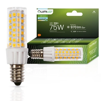 Žárovka LED E14, T25 10W = 75W 970lm 6500K Studená bílá 320° LUMILED