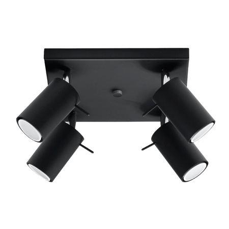 Svítidlo pro povrchovou montáž RING 4 4xGU10 Reflektor halogenový pohyblivý minimalistický černý SOLLUX