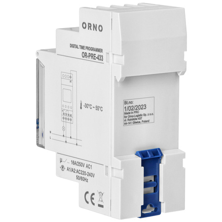 Digitální LCD Časový Spínač 52 Programů OR-PRE-433 ORNO