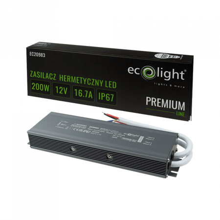 LED napájecí zdroj IP67 200W 12V Premium Ecolight