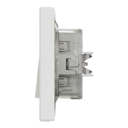 Jednopólový schodišťový spínač s rámem. zapuštěný. IP44 SCHNEIDER ASFORA