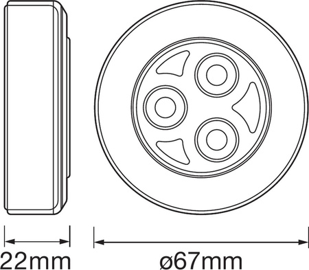 Přenosná PODSKŘÍŇOVÁ lampa LED NÁBYTEK 0.23W 10lm 7000K Studená bílá LEDVANCE DOT-it Classic